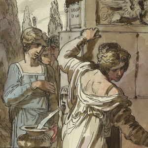Drawing, Five Women at a Fountain, 1810–25