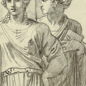 Drawing, Melpomane, Muse of Tragedia and Clio, Muse of History, ca. 1820