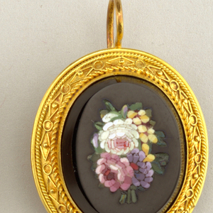 Mosaic earrings Earrings, mid-19th century