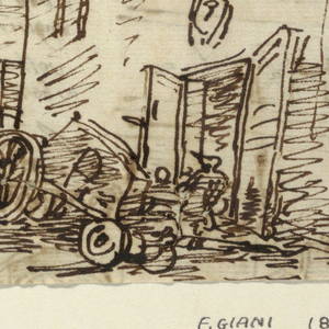 Drawing, Castello Estense, Ferrara, 1822