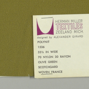 Sample, Polyknit, 1963
