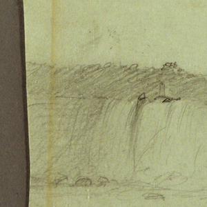 Drawing, Horseshoe Falls with a Double Rainbow, Niagara River, Canada, 1856