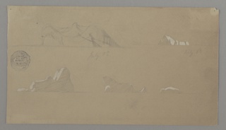 Drawing, Five Floating Icebergs, Canada