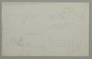 Drawing, Four Floating Icebergs, Canada, June-July 1859