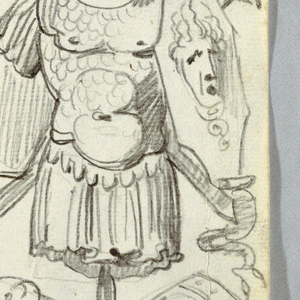 Drawing, Two Panels of Trophies, 1810–1820