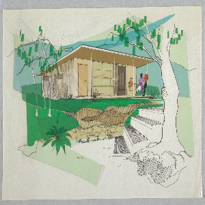 Drawing/collage, Design for a Prefabricate