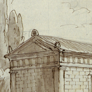 Drawing, Classical Temple in a Landscape, ca. 1805