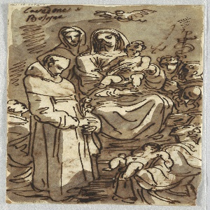Sketchbook Folio, Holy Trinity with the Dead Christ in Glory after Palma Giovane; Adoration of the Magi, Study after Lodovico Carracci, 1810–20