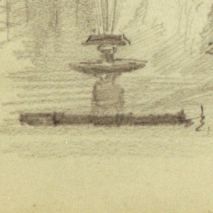 Drawing, Fountain in Piazza of St. Peter