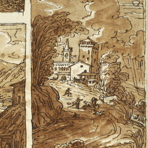 Drawing, View of the Palazzo Barberini; Six Landscapes by Vincenzo Martinelli; Sixteenth Century Capitals, Bologna, 1809–1910