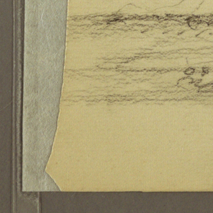 Drawing, Church, tower, house; Verso: Mountain Range, 1889