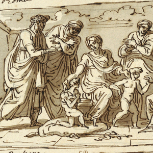 Drawing, Design after Paintings by Raphael and Paintings in Bologna by Albani, Francia, Parmigianino; Monument Verso: Anatomical Study, 1811–14