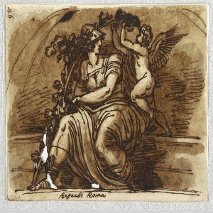 Sketchbook Folio, Fortitude and Winged Genius, 1810–20