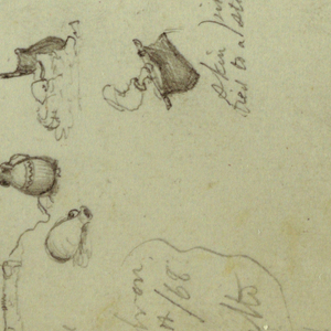 Drawing, Archway, Figures Doing Daily Activities, Jars