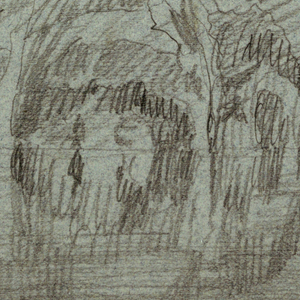 Drawing, Mountain and its reflection on lake, possibly 1868