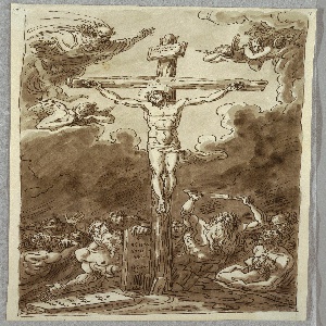Sketchbook Folio, The Crucifixion, Study after Ludovica Carracci, 1821–22