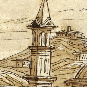 Drawing, Sketchbook Page, Folio 57: Study after Michele in Bosco, Bologna; Verso, Architectural Details, 1811–14