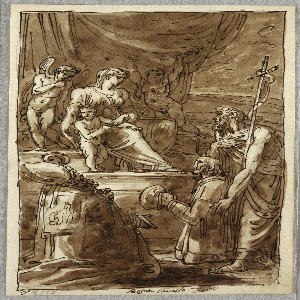 Sketchbook Folio, The Virgin and Child with Saints, Study after Gerolamo Marchesi, 1810–20