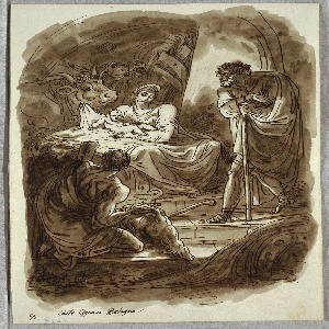 Sketchbook Folio, The Nativity, Study after Carlo  Cignani, 1821–22