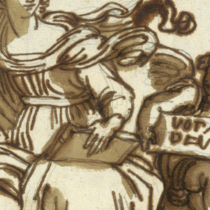 Drawing, Theology, after Raphael Sansio, Stanza della Segnatura, Vatican, ca. 1820