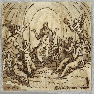 Drawing, Virgin Ascending with Concert of Angels, 1818
