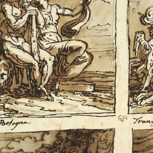 Drawing, Sketchbook: Folio 73; Six Paintings of Bolognese School; Verso: Anatomical Drawings, 1811–14