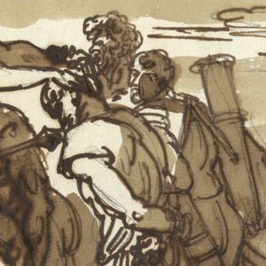Drawing, Two Groups Captives from the Victory of Leo IV over the Saracens, ca. 1820