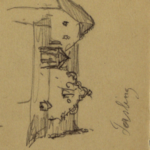 Drawing, Towers, Alpine Buildings, 1868