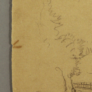 Drawing, Winding Road Through Valley, house, possibly 1868
