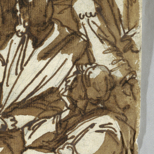 Drawing, Two Attendants besides the Heavenly Horseman, ca. 1820