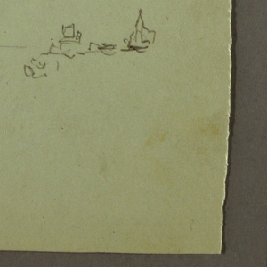 Drawing, Village and Steep Mountain Valley (Alps), 1868–69