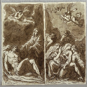 Sketchbook Folio, Lamentation over the Body, 1821–22