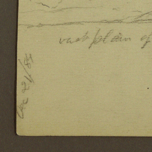Drawing, Rugged Mountain Across a Plain; Verso: Figures, Landscape, December 12, 1884