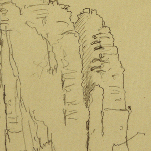 Drawing, Sketches from Petra, Jordan, February 1868