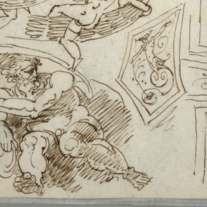 Drawing, Six Decorative Studies; Verso, Anatomical Study, 1814–18