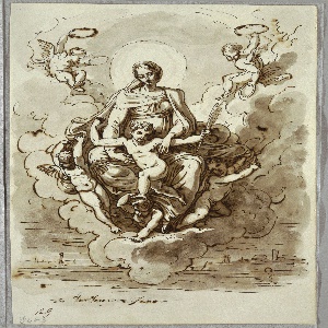 Sketchbook Folio, The Madonna and Child in Glory, Study after Dosso Dossi, 1821–22