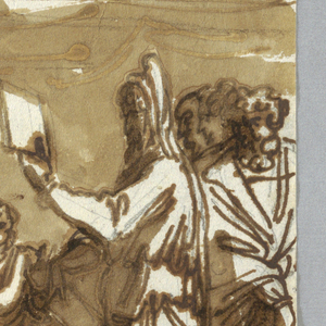 Drawing, Moses Shows the Tables of Law to the Israelites, after Perino del Vaga, ca. 1820