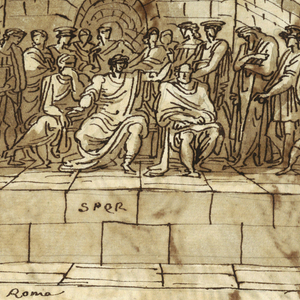 Drawing, Sketchbook Page, Folio 98: Two Paintings after Caravaggio and Raphael; Verso: Eagle and Ox, 1812–14