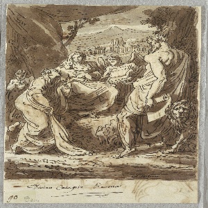 Drawing, Madonna and the Infant, St. Jerome, Mary Magdalene and Angels, after Correggio, 1818