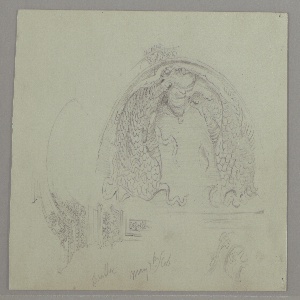 Drawing, Design of a Niche, Arch and Pediment Study, May 7, 1868