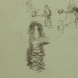 Drawing, Two Studies of Fishermen with Rods and Torches, April 1868