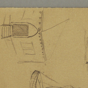Drawing, Boat Studies, Cloud Study, Two Buildings, possibly 1868