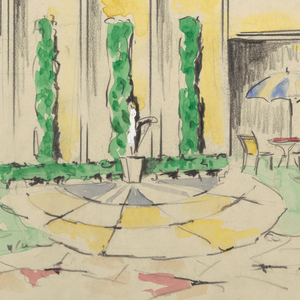 Drawing, Outdoor furniture display
