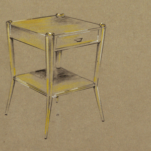 Drawing, Side table with top drawe