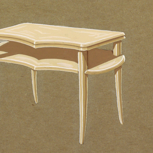 Drawing, High side table, signed A