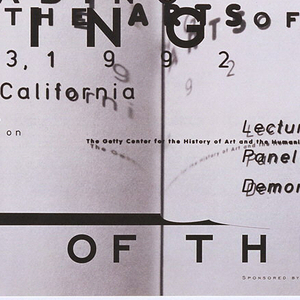 Poster, Reading and the Arts of the Book, Getty Center for the History of Art and the Humanities, 1992