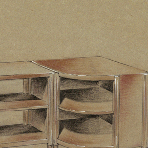 Drawing, 7/9. Three-piece shelving