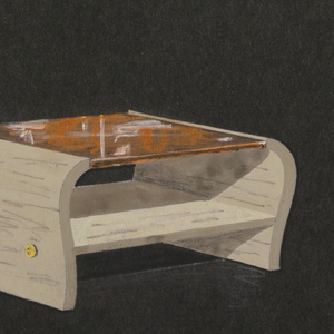 Drawing, Side table with colored g