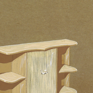 Drawing, Sideboard, signed Alfons