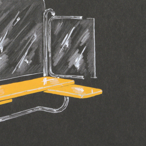 Drawing, Large mirror with side pi